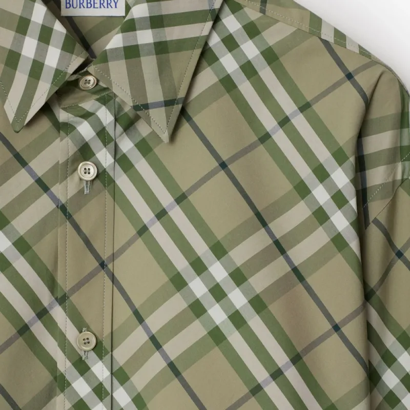 Burberry Long Sleeved Buttoned Checked Shirt-4