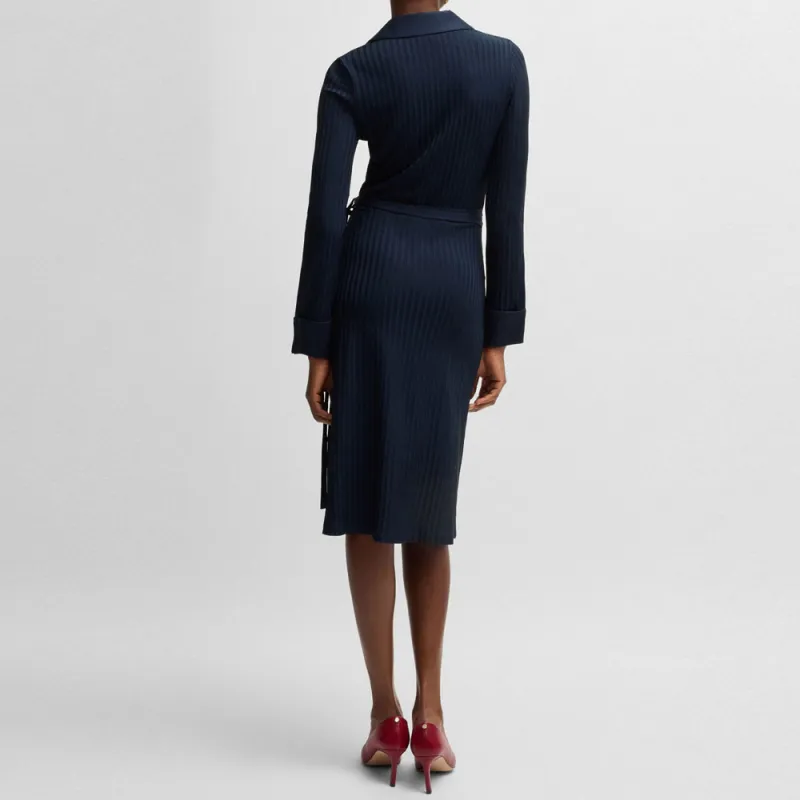 HUGO BOSS Long-Sleeved Dresses Women's Dark Blue-3