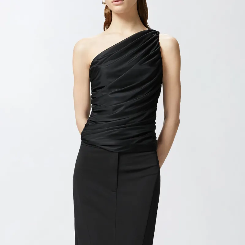 PINKO One Shoulder Tulle Top-3