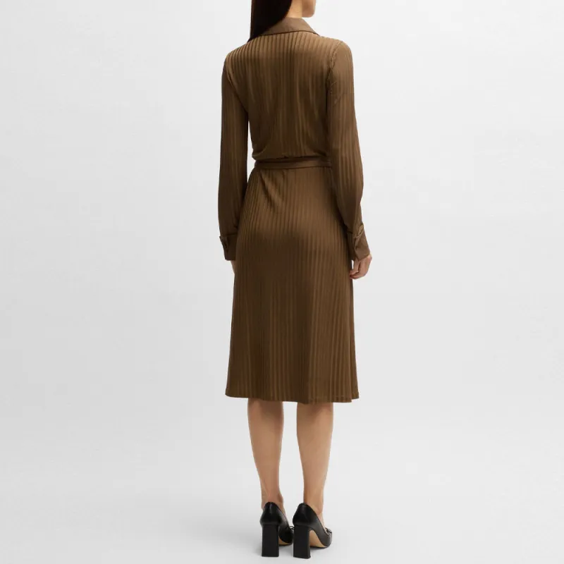 HUGO BOSS Long-Sleeved Dresses Women's Light Brown-2