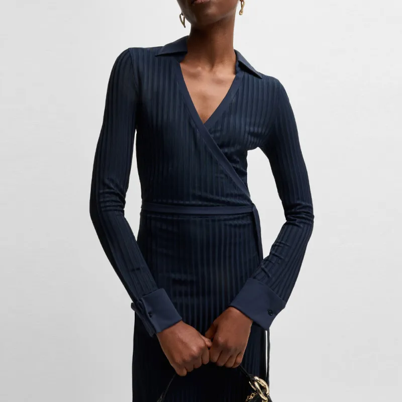 HUGO BOSS Long-Sleeved Dresses Women's Dark Blue-5