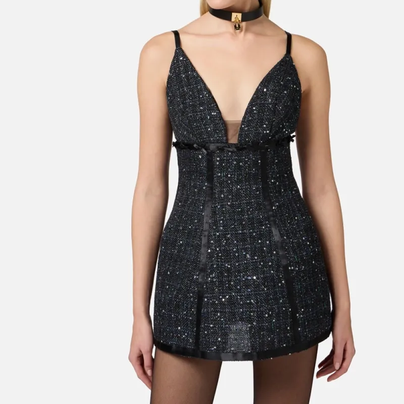 Elisabetta Franchi Sequin embellished Tweed Dress-2