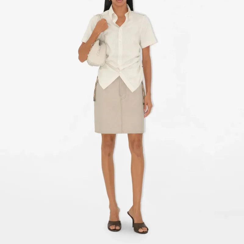 Burberry Equestrian Knight Denim Skirt-1