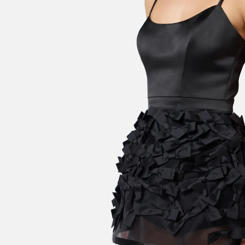 Elisabetta Franchi Satin Bows Detailed Duchesse Satin Dress-4