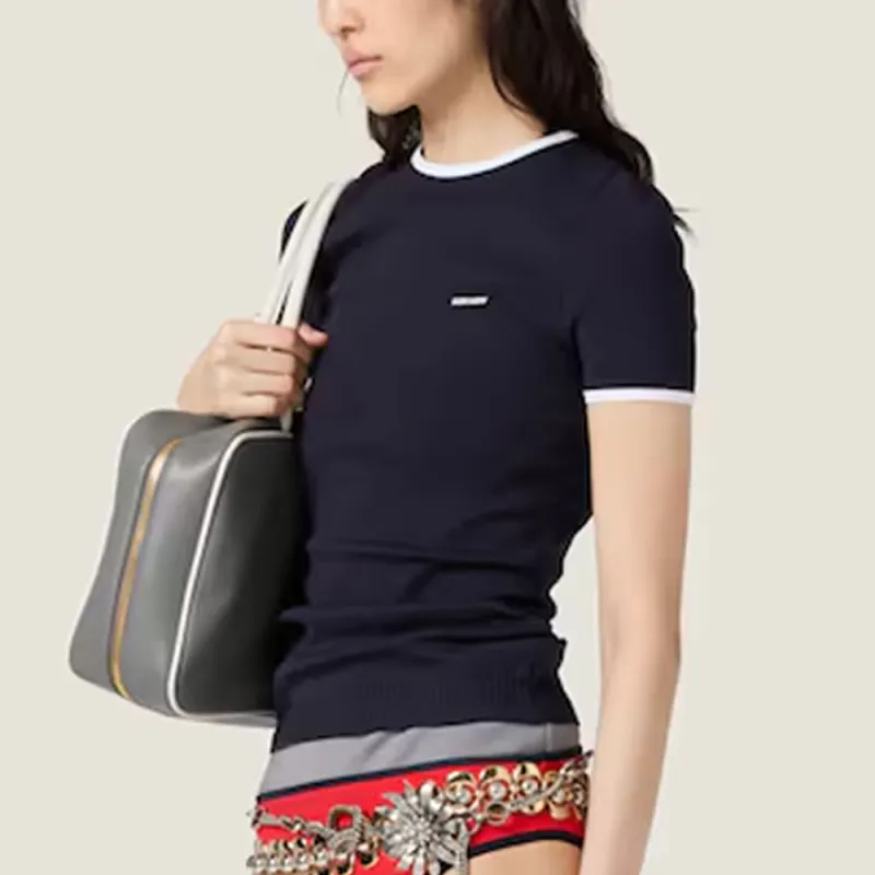 MIU MIU Regular T Shirt Women's Blue-3