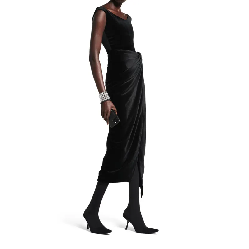 Balenciaga Velvet Midi Skirt-3