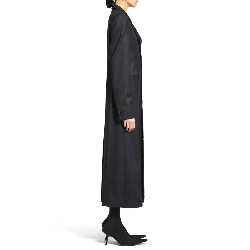 Balenciaga Coats Slim Fit Women's Black-4