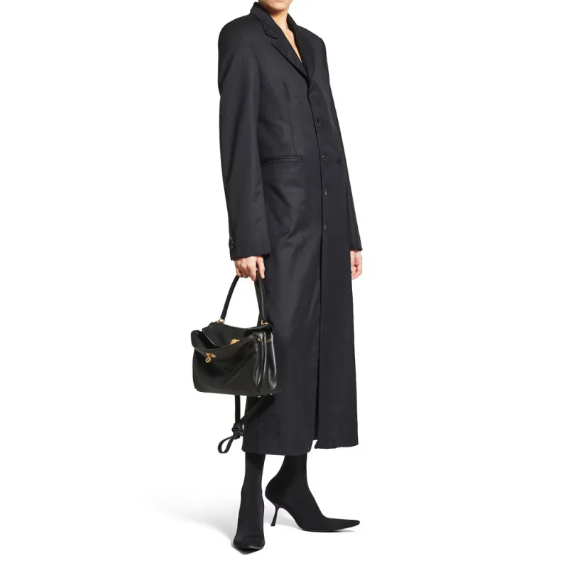 Balenciaga Coats Slim Fit Women's Black-3