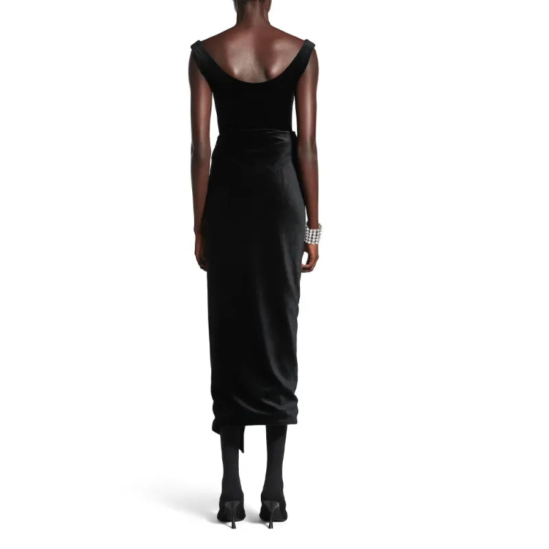 Balenciaga Velvet Midi Skirt-2