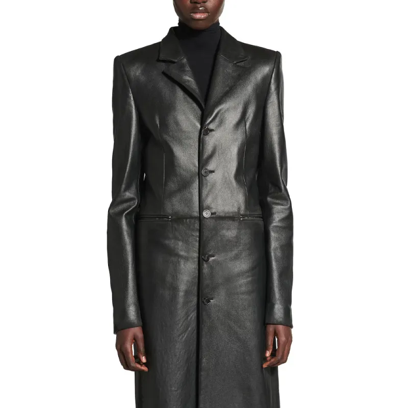 Balenciaga Leather Coat-5