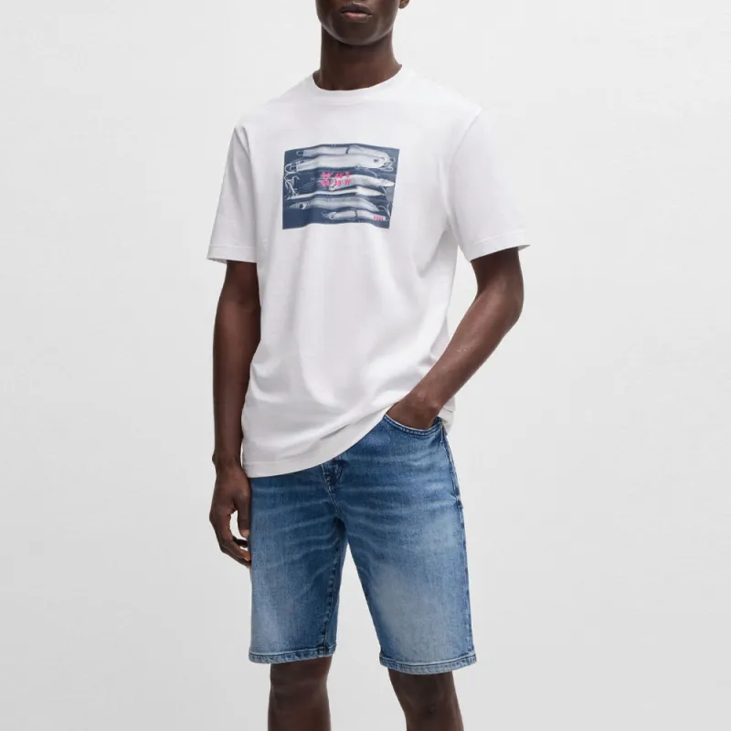 Boss Coordinate print Cotton T shirt-1