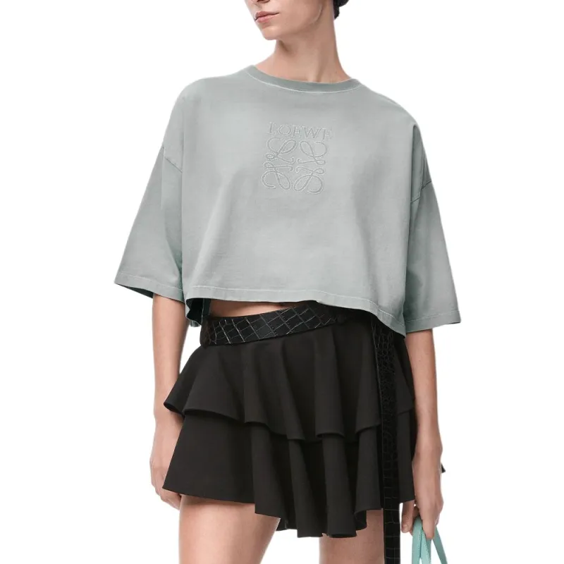 LOEWE Cropped Cotton T shirt-2