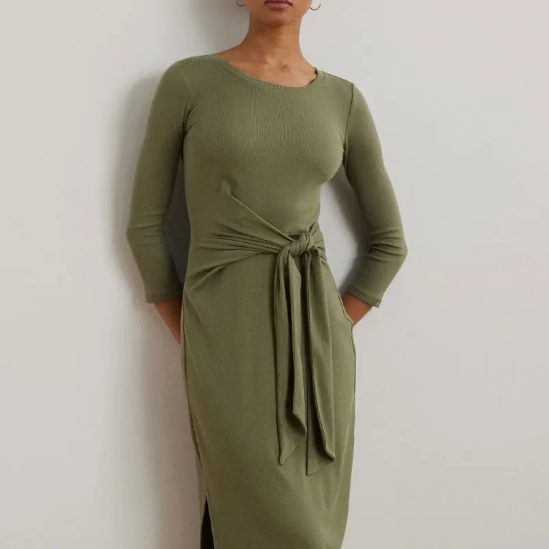 LAUREN RALPH LAUREN Long Sleeved Dress Women's Sage Green-4