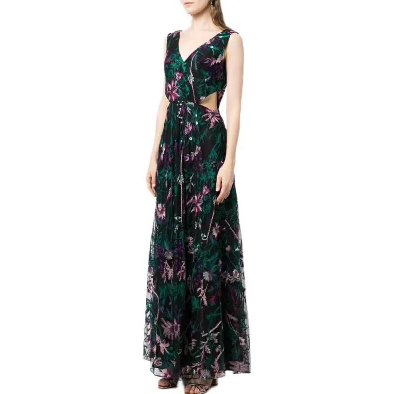 Marchesa Notte Cut out Floral embroidery Gown-3