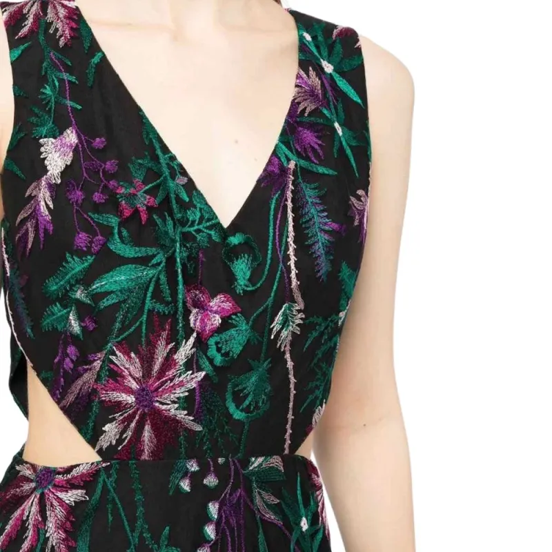 Marchesa Notte Cut out Floral embroidery Gown-4