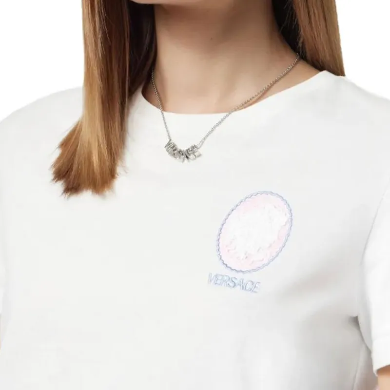 VERSACE Cameo Logo print T shirt-4