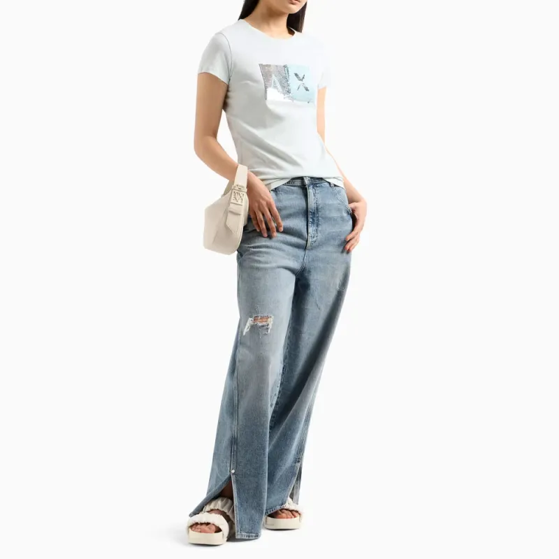 ARMANI EXCHANGEAE T Shirt Women's Light Blue-3