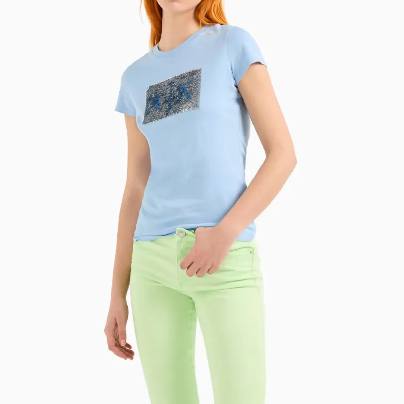 ARMANI EXCHANGEAE Regular T Shirt Women's Blue-3