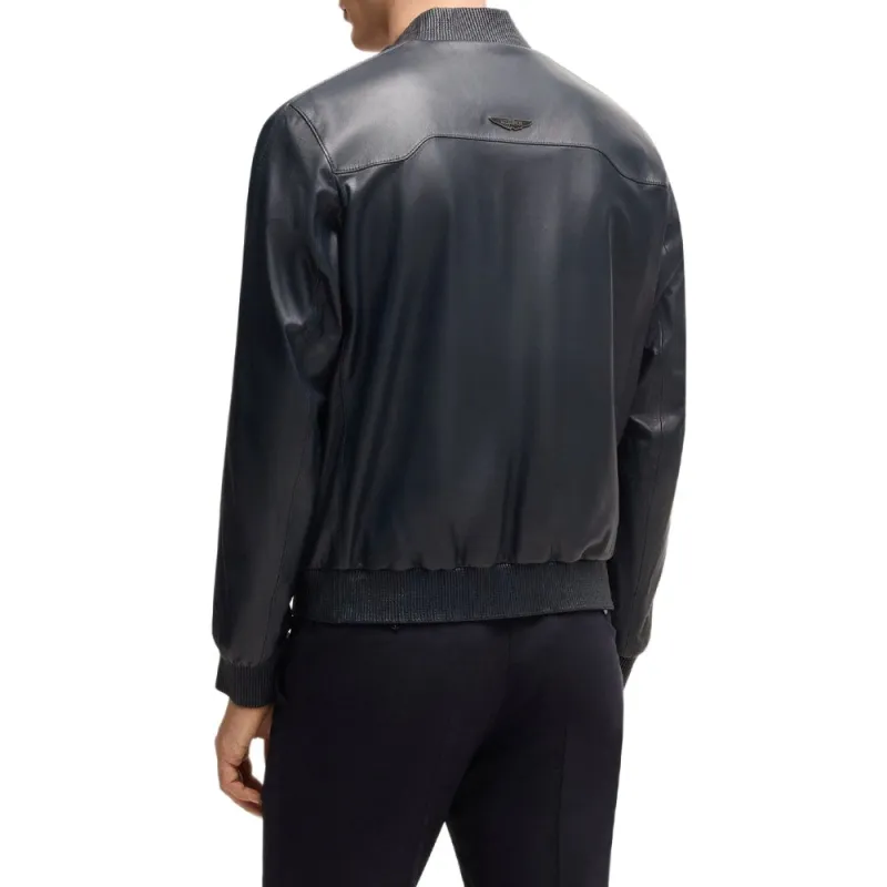 HUGO BOSS x Aston Martin Leather Jacket Men's Dark Blue-2