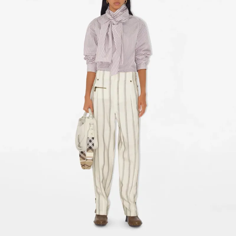 Burberry SS25 Casual Pants Women's White-1
