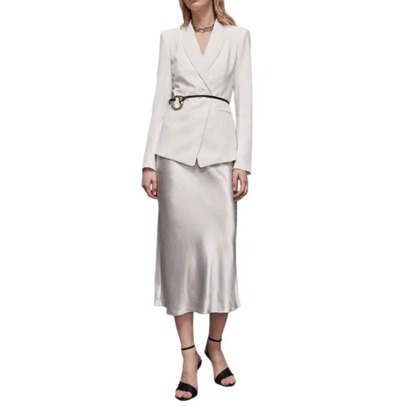 Patrizia Pepe Satined Midi Skirt-1
