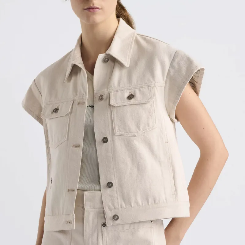 DIOR SS25 Denim Jacket Women's Ecru-3