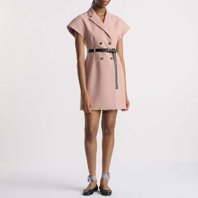 DIOR SS25 Short Sleeved Dress Women's Peach Blossom Pink-2