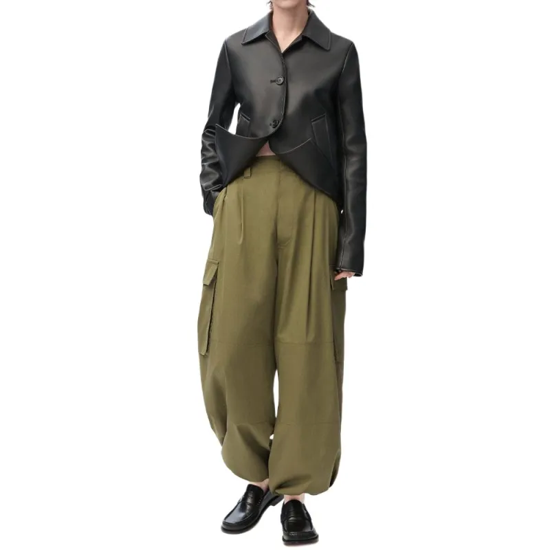 LOEWE Cargo Trousers 'Khaki Green'-2