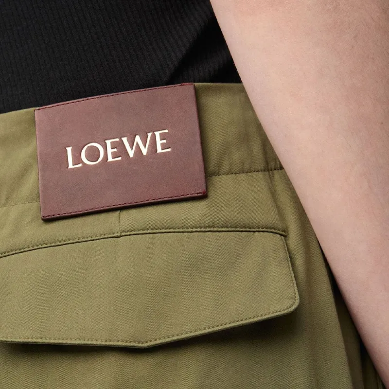 LOEWE Cargo Trousers 'Khaki Green'-5