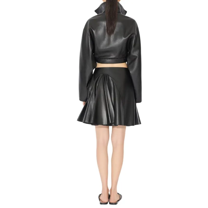 Alaia Leather Jacket Women's Black-2