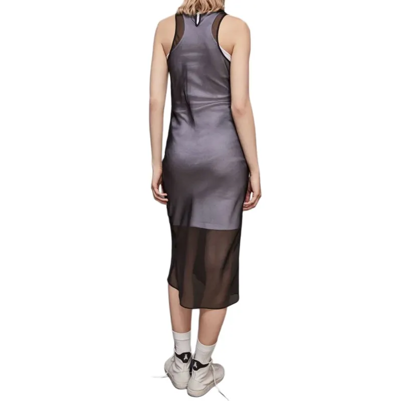 Patrizia Pepe Logo embroidered Layered Midi Dress-4
