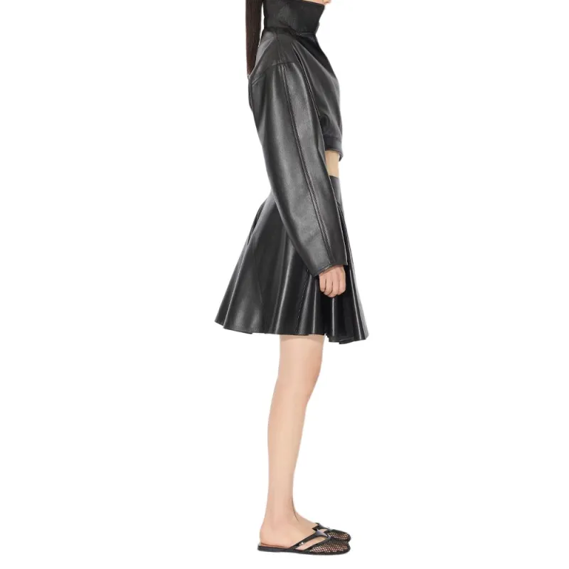 Alaia Leather Jacket Women's Black-3