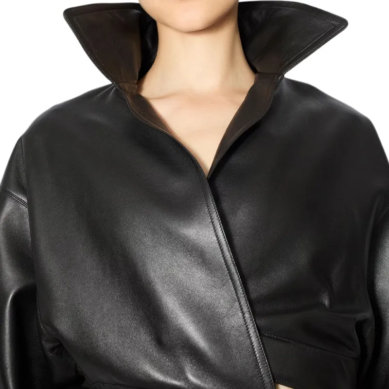Alaia Leather Jacket Women's Black-4