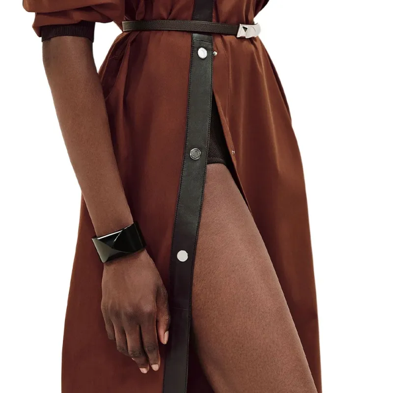 HERMES Leather Jacket Women's Brown-4