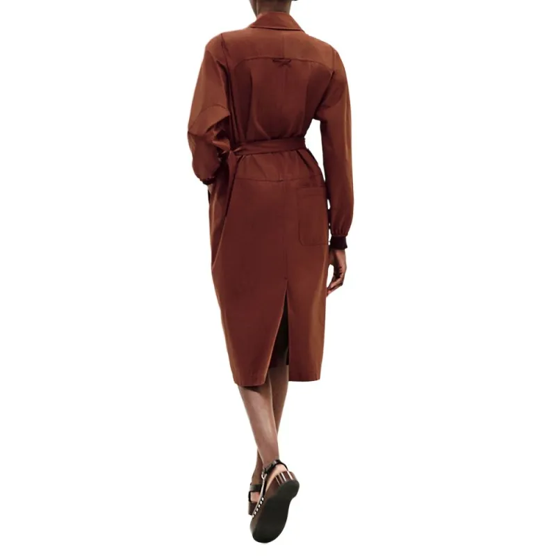 HERMES Leather Jacket Women's Brown-1