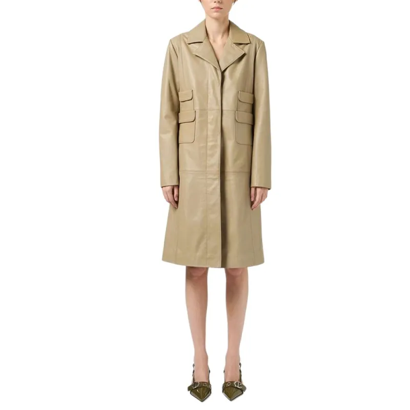 Iceberg Leather Jacket Women's Mud-1