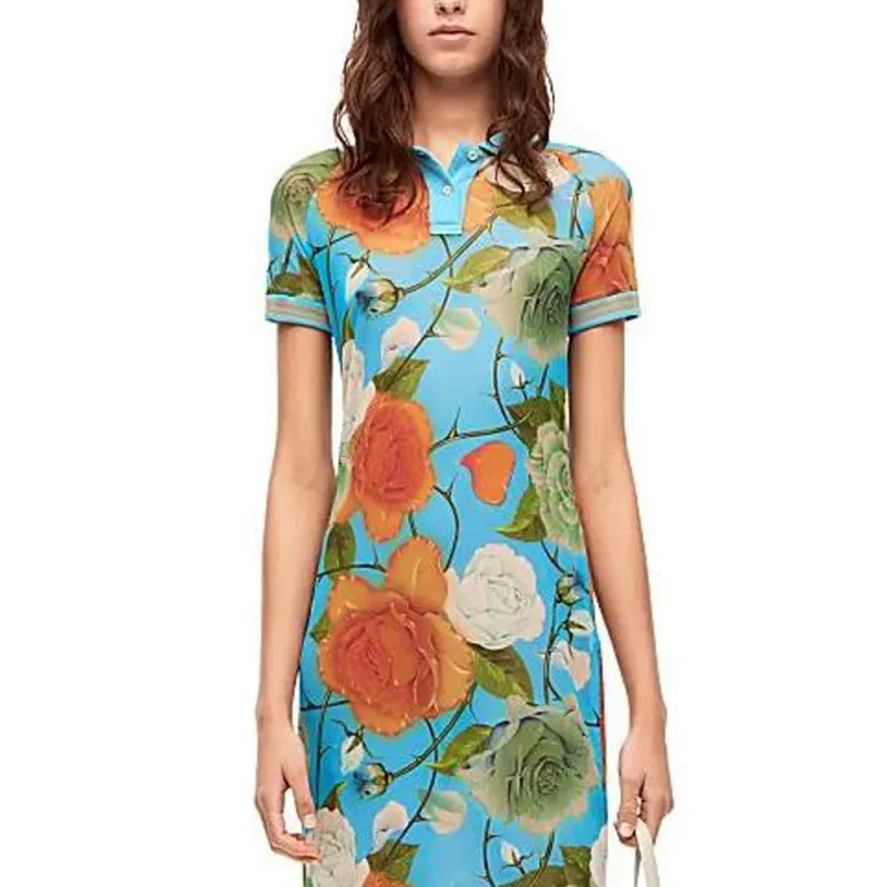 LOEWE Short Sleeved Dresses Women's Blue-3