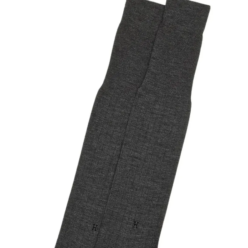HERMES Knee High Socks Men's 1 Pack Smoke Coal Color-1