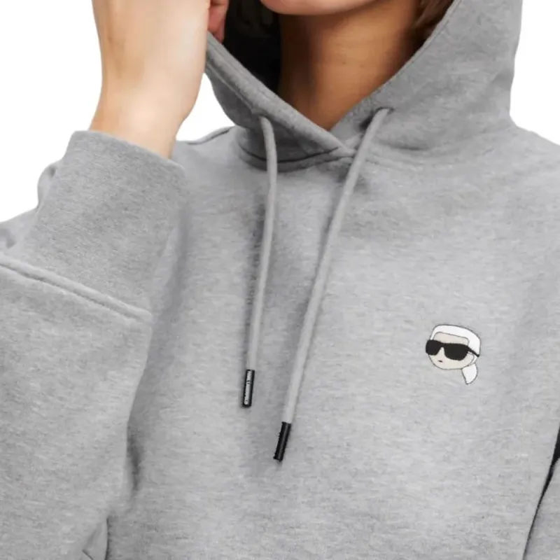 KARL LAGERFELD / Karl Lagerfeld Jeans Ikon patch Cropped Hoodie-5