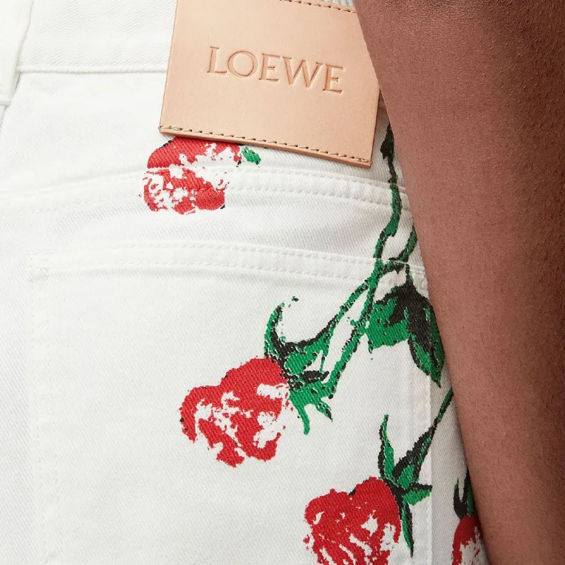 LOEWE Paula's Ibiza SS25 Denim Shorts Women's White-4
