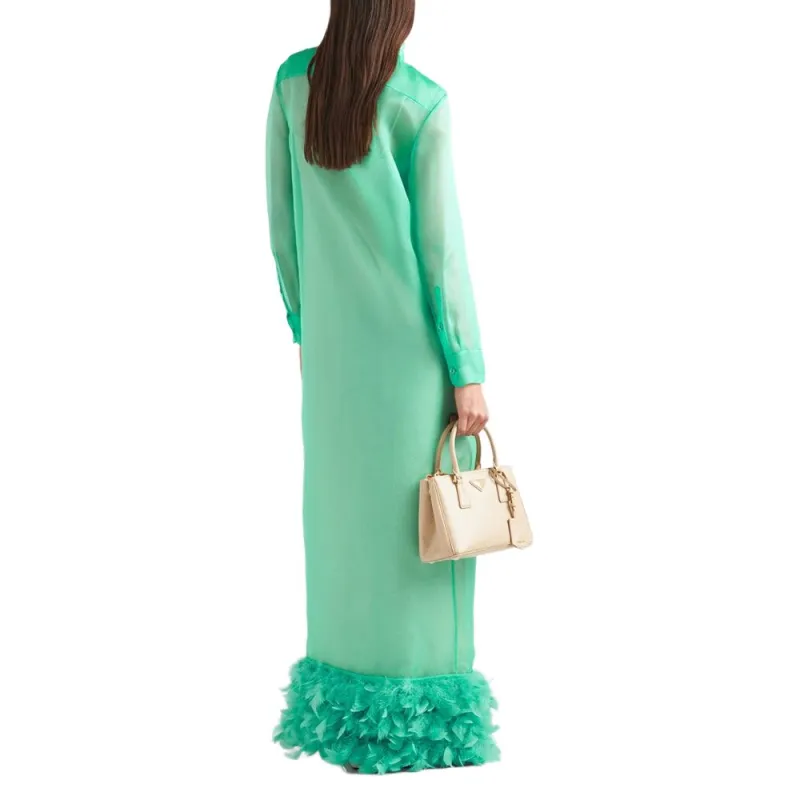 PRADA Long Sleeved Dress Women's Mint Green-2