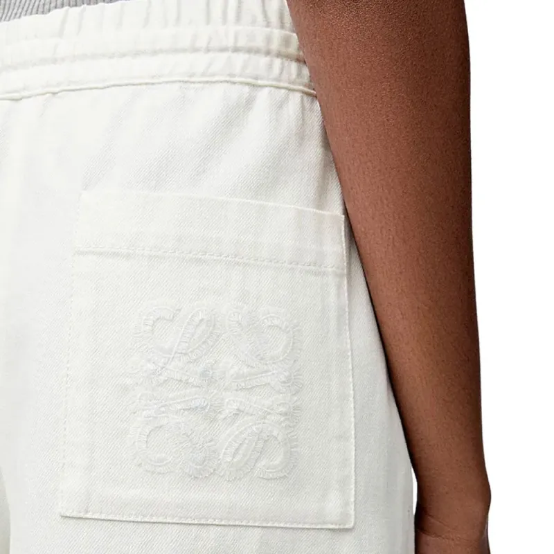 LOEWE Paula's Ibiza SS25 Casual Pants Women's White-3