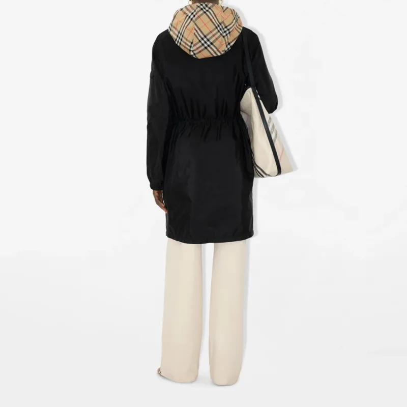 Burberry Vintage Check trim Parka Coat-3