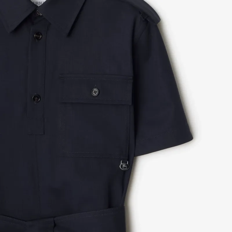 Burberry Trench SS25 Short Sleeved Dress Women's Marine Blue-4