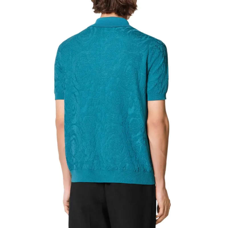 VERSACE Barocco jacquard Polo Shirt-3