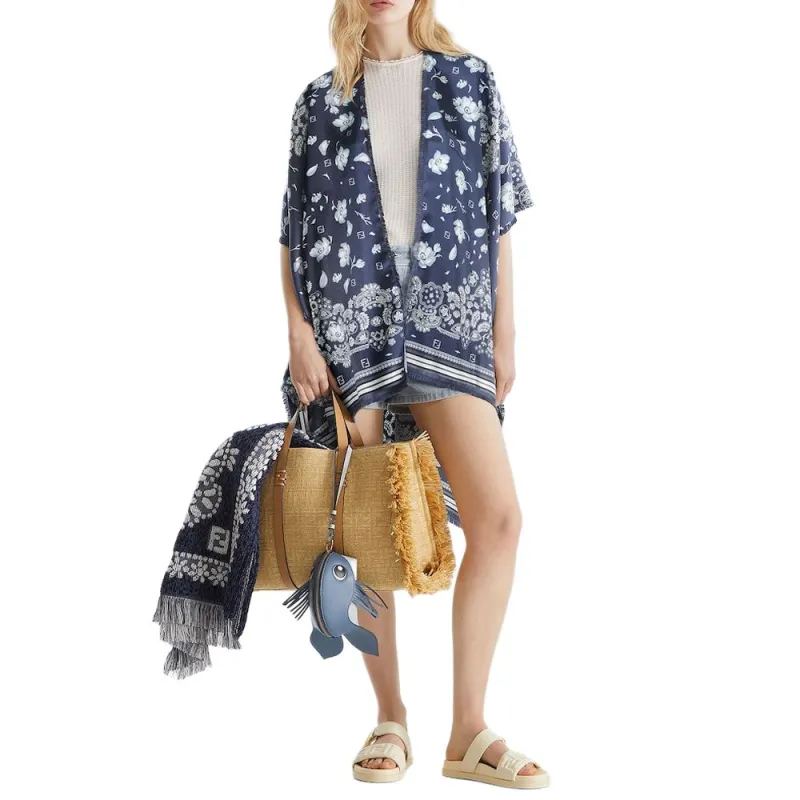 FENDI Cloaks Women's Blue-2