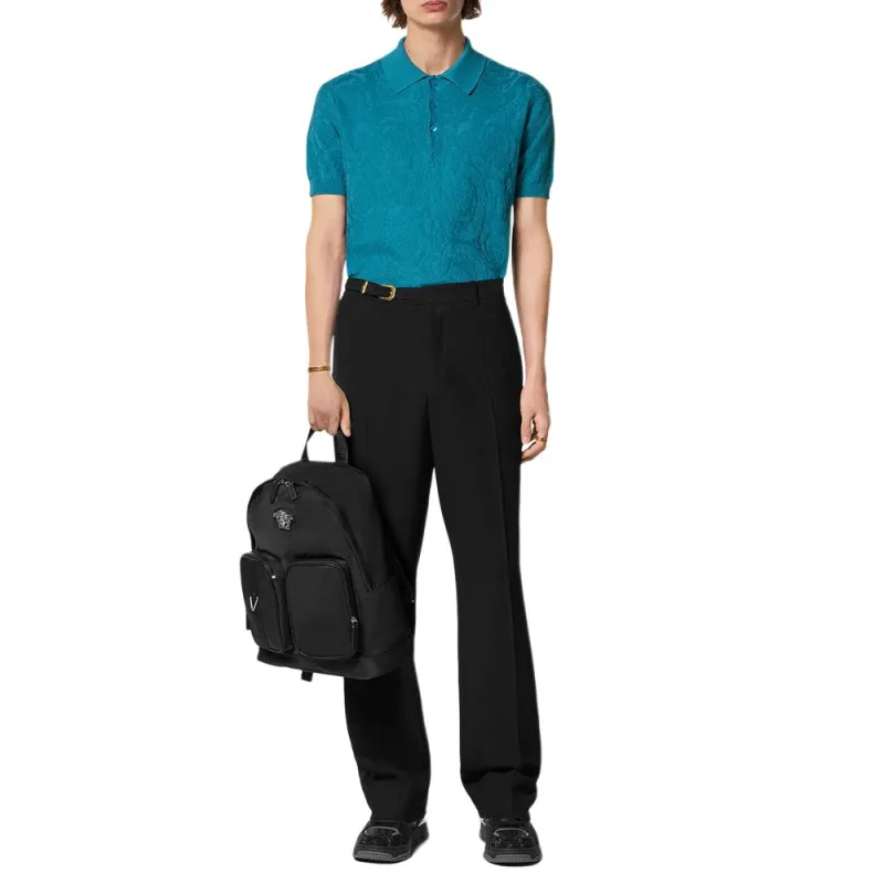 VERSACE Barocco jacquard Polo Shirt-1