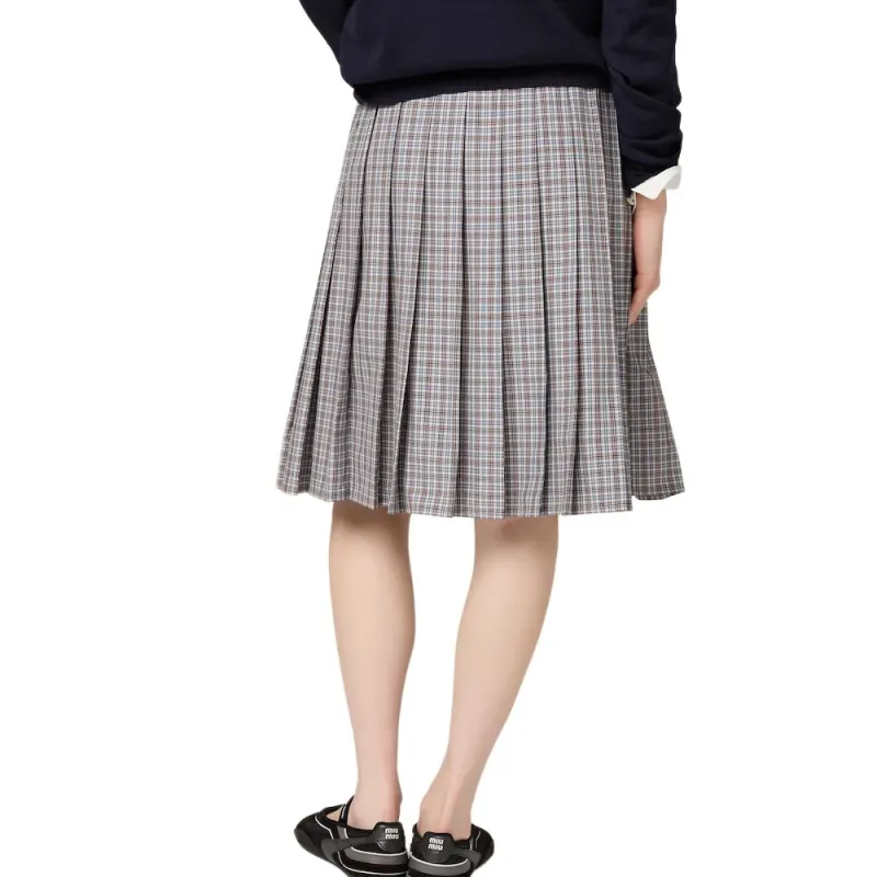 MIU MIU SS25 Casual Long Skirt Women's Pilot Blue-3