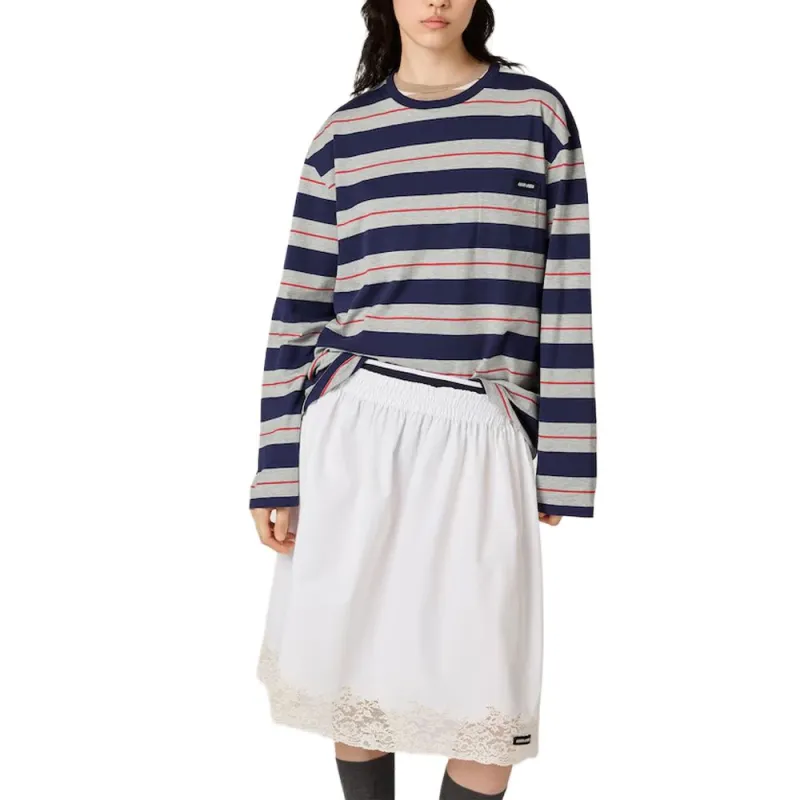MIU MIU Long sleeves Cotton T shirt-1