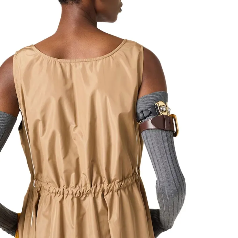 MIU MIU SS25 Sleeveless Dress Women's Brown-3